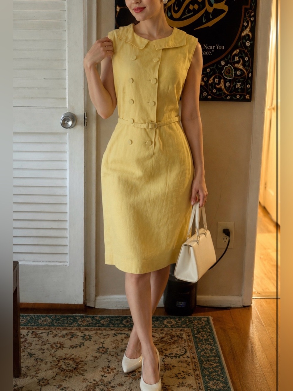 Authentic 1960s  Yellow Vintage 
Dress – Rare & Beautiful